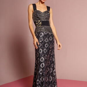 Daisy Pattern Lace Long Prom Dress GL1002